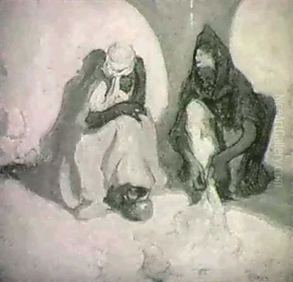 Tunisian Beggars Oil Painting by Alfred Palmer