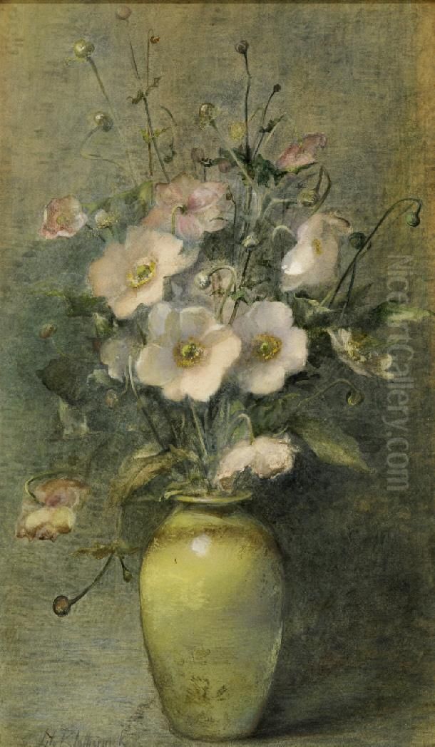 Flowers In A Vase Oil Painting by Lily (Mrs. A.S.Hartrick) Blatherwick