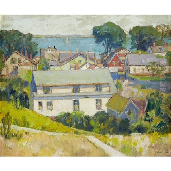 A Glimpse Of Sea Oil Painting by Pauline Lennards Palmer