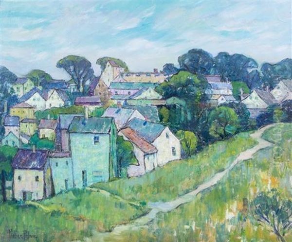 Landscape With Houses, Cape Cod Oil Painting by Pauline Lennards Palmer