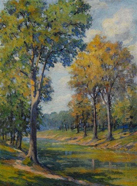 Autumn Landscape Oil Painting by Pauline Lennards Palmer