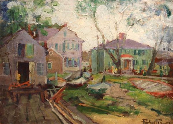 Building Boats Oil Painting by Pauline Lennards Palmer