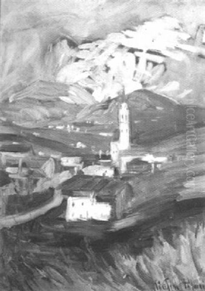 Mountain Village Oil Painting by Pauline Lennards Palmer