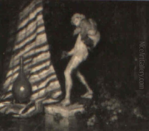 Interior With Vase, Blanket, And Sculpture Oil Painting by Pauline Lennards Palmer