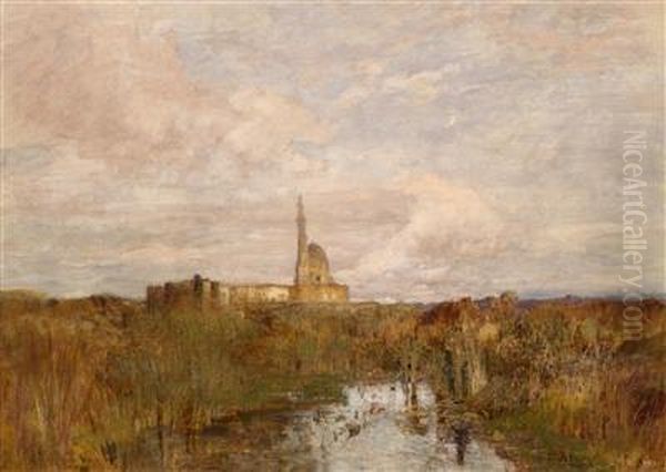 Egyptian Palace Oil Painting by Tina Blau