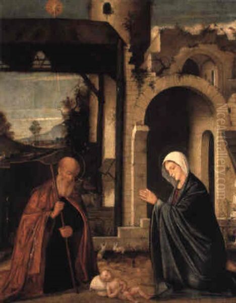 The Nativity Oil Painting by Marco Palmezzano