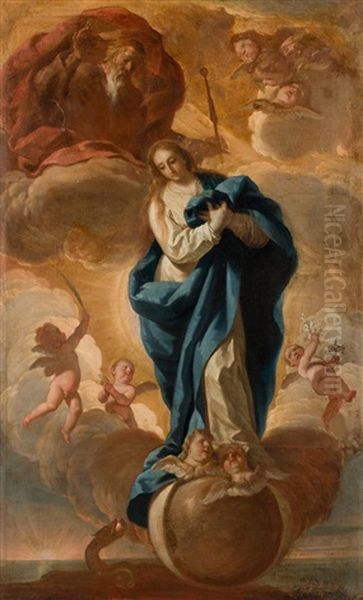 Inmaculada Oil Painting by Acislo Antonio Palomino
