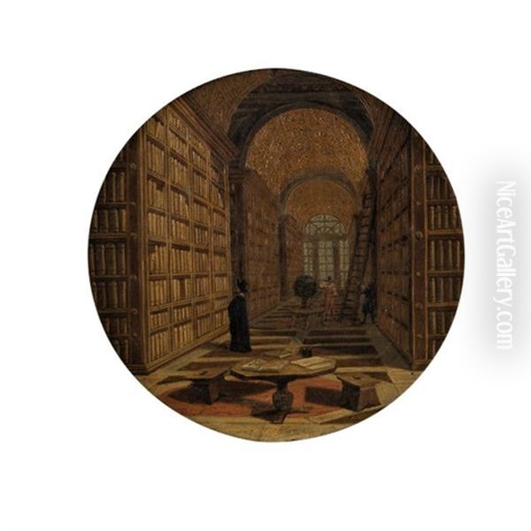 Fantaisie Architecturale Animee De Personnages Oil Painting by Pietro (Il Mirandolese) Paltronieri