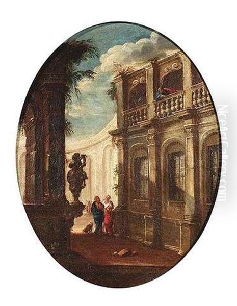 Architekturcapriccio Mit Tempel Oil Painting by Giovanni Paolo Panini