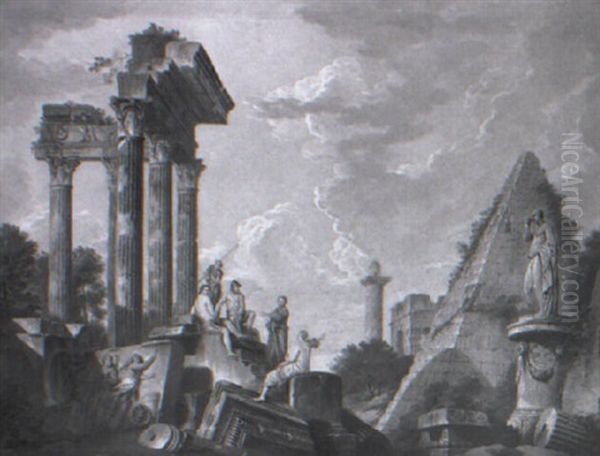 Vue De La Rome Antique Oil Painting by Giovanni Paolo Panini