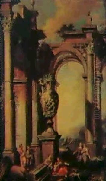 Rovine Con Figure Oil Painting by Giovanni Paolo Panini