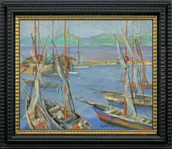 Boats In Saint-tropez Oil Painting by Josef Pankiewicz