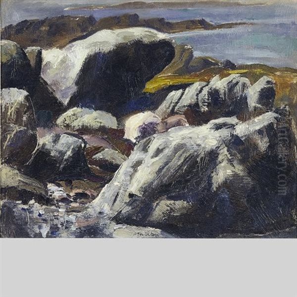 Rocky Formation, Peggy's Cove, N.s. Oil Painting by Lawrence Arthur C. Panton