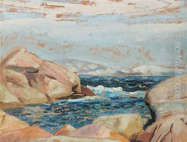 Indian Channel - Peggy's Cove Near Halifax Oil Painting by Lawrence Arthur C. Panton