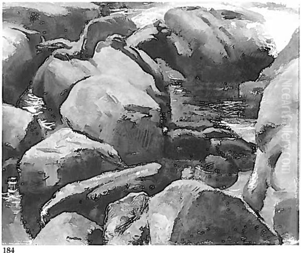 Rock Pool, Indian Harbour Oil Painting by Lawrence Arthur C. Panton