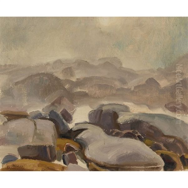 Mist And Rock Oil Painting by Lawrence Arthur C. Panton