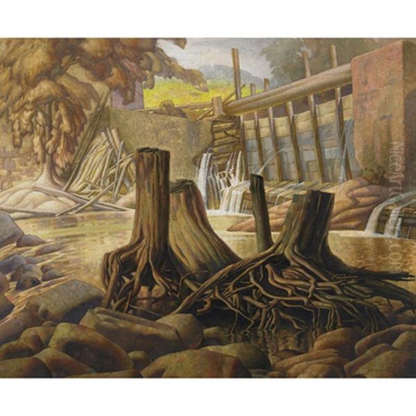 The Mill, Cheltham Oil Painting by Lawrence Arthur C. Panton