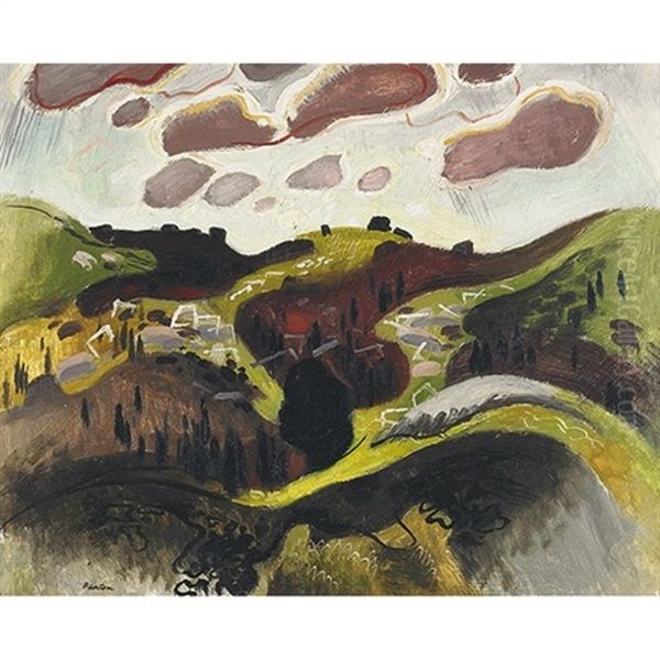 Hilly Landscape Oil Painting by Lawrence Arthur C. Panton