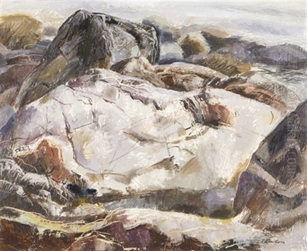 Rocky Landscape Oil Painting by Lawrence Arthur C. Panton