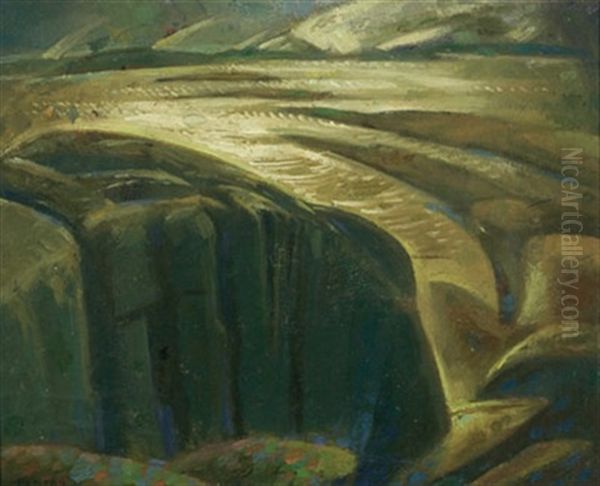Rock Formation, Coastal Landscape, Nova Scotia Oil Painting by Lawrence Arthur C. Panton