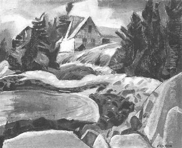 House In Rocky Landscape Oil Painting by Lawrence Arthur C. Panton