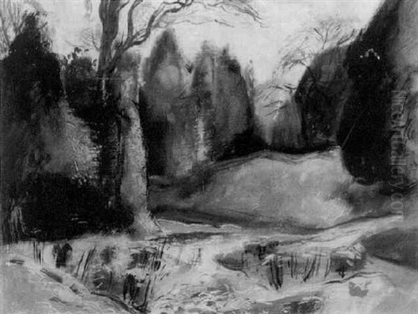 Ripple In A Mountian Stream Near Indian Harbour, Atlantic Coast Oil Painting by Lawrence Arthur C. Panton