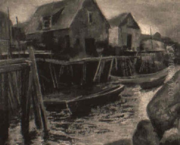 East Coast Harbour Oil Painting by Lawrence Arthur C. Panton