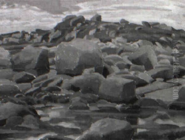 Rock Pools Oil Painting by Lawrence Arthur C. Panton