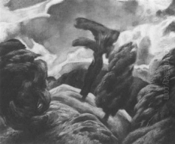 Trees On The Hilltop Oil Painting by Lawrence Arthur C. Panton