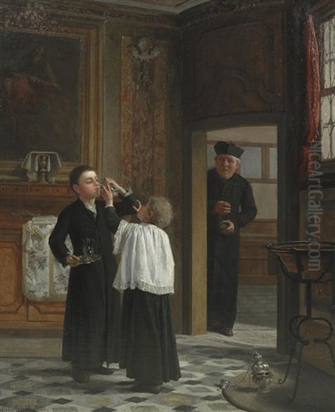 Caught In The Act Oil Painting by Antonio Paoletti