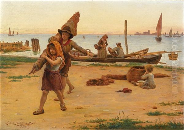 Ruckkehr Der Kleinen Fischer Oil Painting by Antonio Paoletti