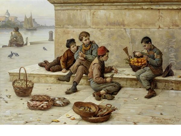 A Fruitful Hand Oil Painting by Antonio Paoletti