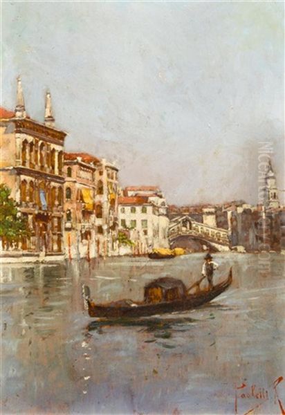 Grand Canal Of Venice Oil Painting by Antonio Paoletti