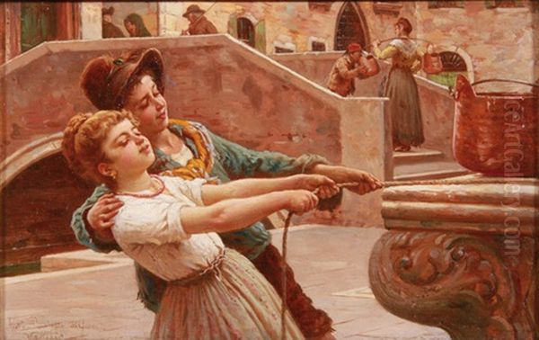 At The Well Oil Painting by Antonio Paoletti