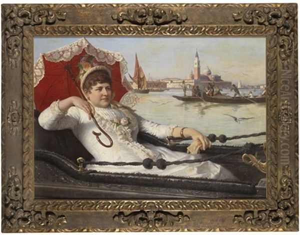 Partie In Der Gondel Vor Venedig Oil Painting by Antonio Paoletti