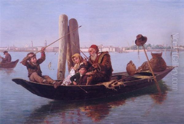 Fishing Off San Marco Oil Painting by Antonio Paoletti