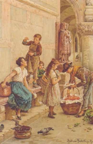 The Cherry Eaters Oil Painting by Antonio Paoletti