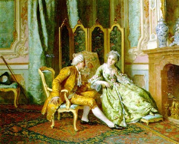 Flirtation Oil Painting by Antonio Paoletti