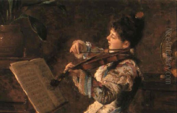 The Young Musician Oil Painting by Antonio Paoletti