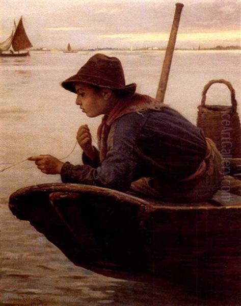 The Fisherboy Oil Painting by Antonio Paoletti