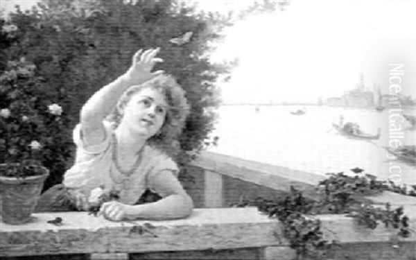 The Butterfly Oil Painting by Antonio Paoletti