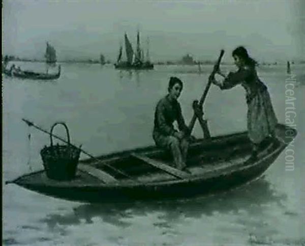 In The Lagoon Oil Painting by Antonio Paoletti