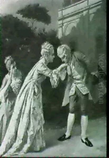 The Courtship Oil Painting by Antonio Paoletti