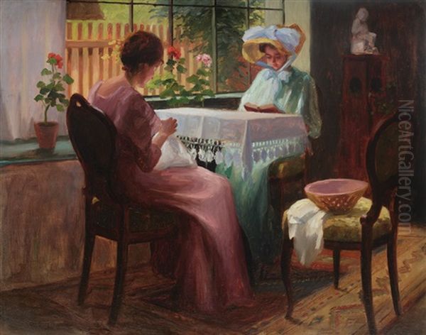 Interior Scene Oil Painting by Emil Pap