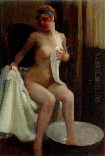 A Bather Oil Painting by Emil Pap
