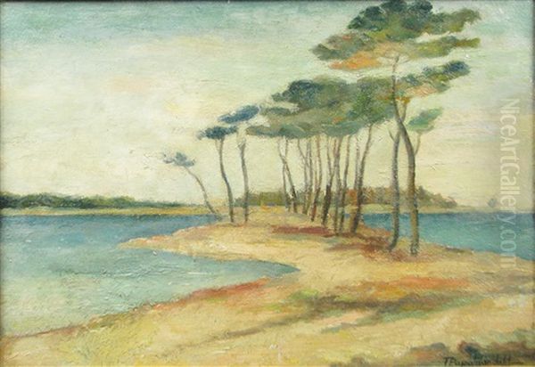 Mediterranean Landscape Oil Painting by Tache Papatriandafil