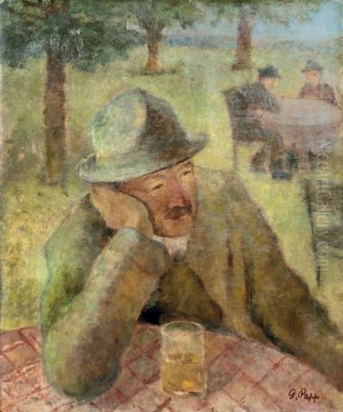 Homme Attable Oil Painting by Gabriel Papp