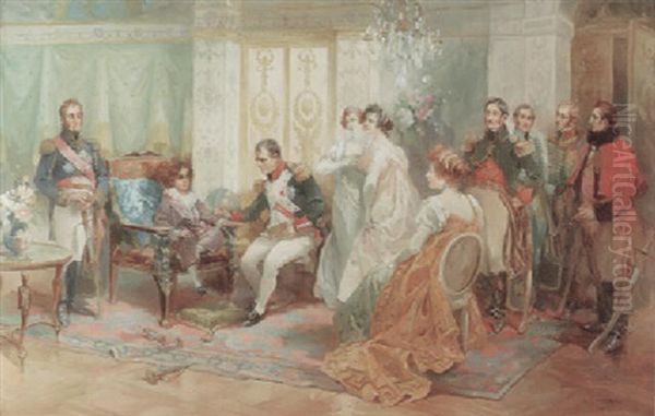 Napoleon Et L'aiglon Oil Painting by Vicente Garcia de Paredes