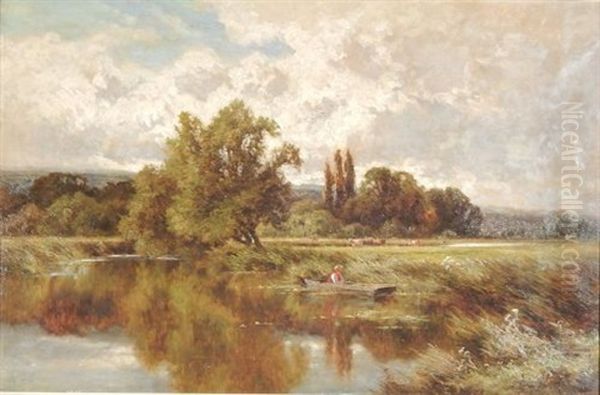 The River Ouse At Hemingford Oil Painting by Henry H. Parker