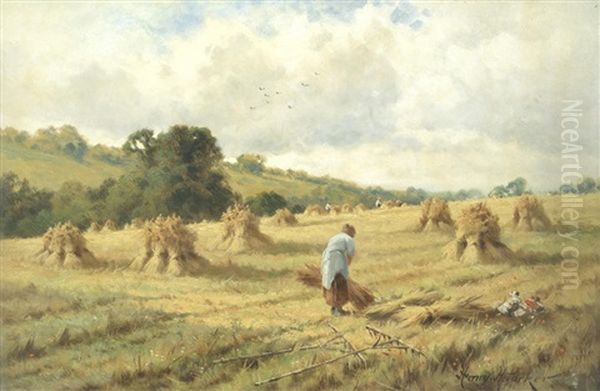 In The Fields Oil Painting by Henry H. Parker